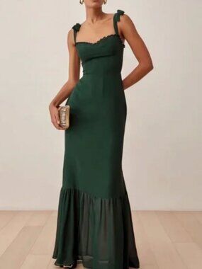 Reformation | Dresses | Reformation Emerald Green Silk Dress | Poshmark